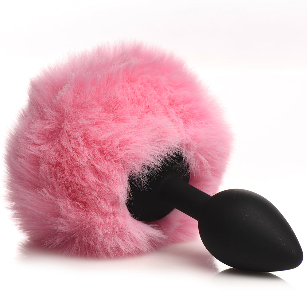 Tailz Fluffy Bunny Tail Silicone Plug - Pink