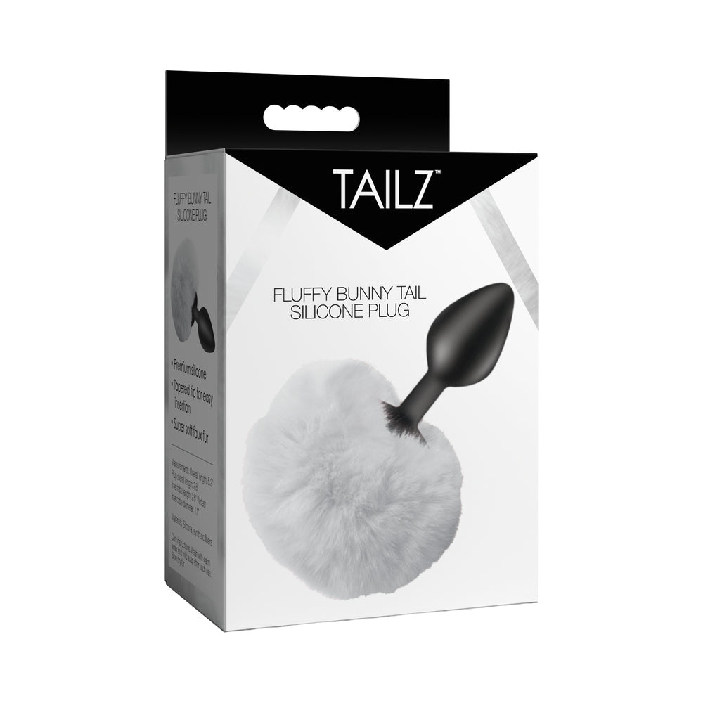 Tailz Fluffy Bunny Tail Silicone Plug – White