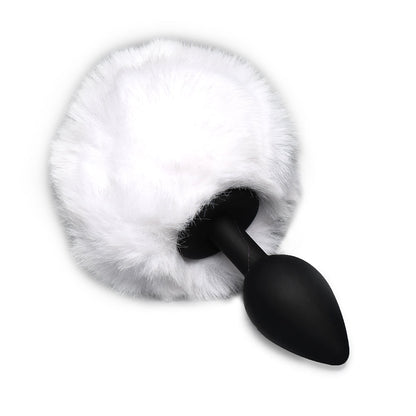 Tailz Fluffy Bunny Tail Silicone Plug – White