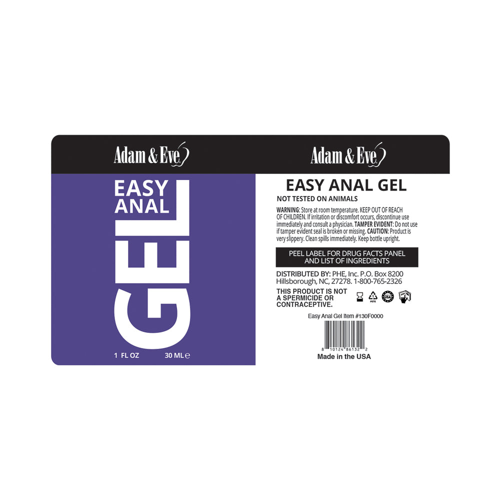 Adam & Eve Easy Anal Gel – Desensitizing Anal Gel with 3.5% Lidocaine – 1 fl. oz