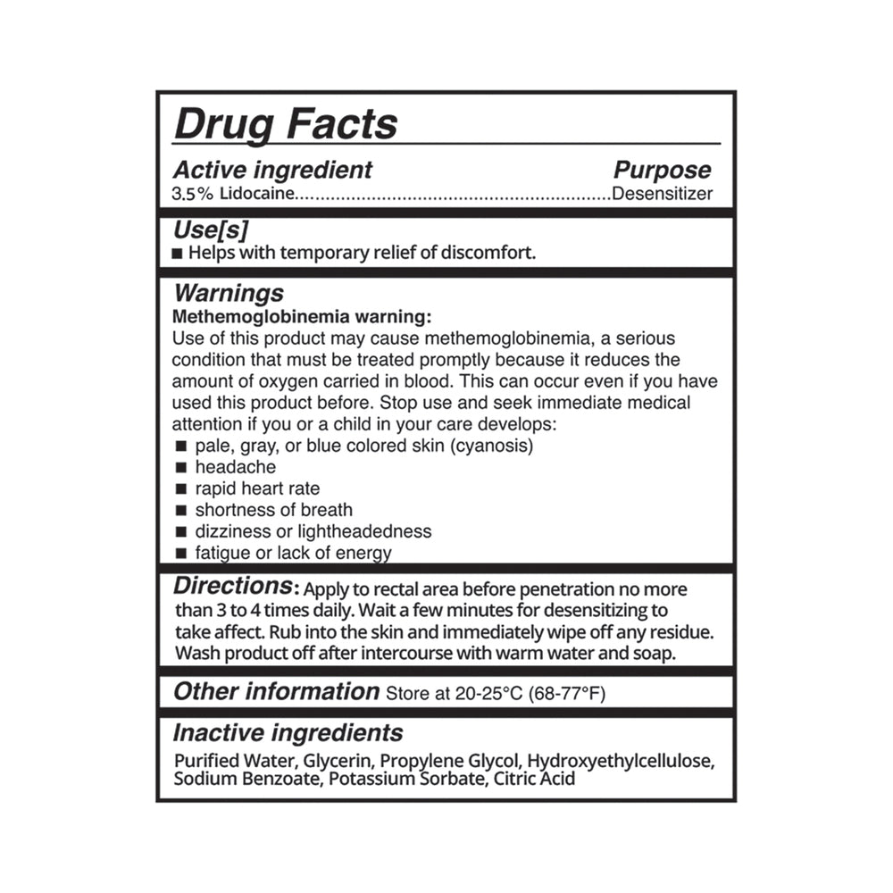 Adam & Eve Easy Anal Gel – Desensitizing Anal Gel with 3.5% Lidocaine – 1 fl. oz