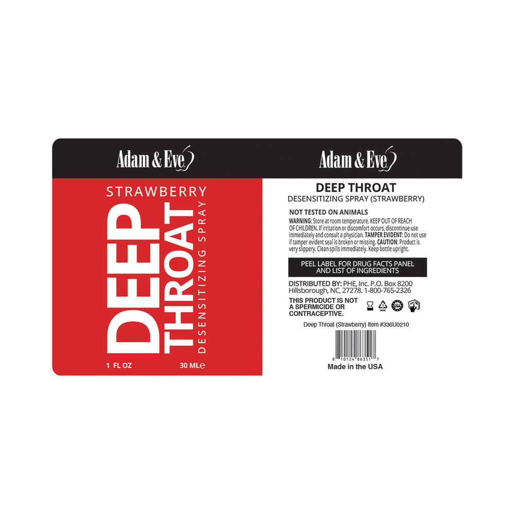 Adam & Eve Deep Throat Desensitizing Spray – Strawberry Flavor – 1 fl. oz.