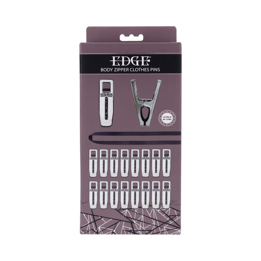 Sportsheets Edge Body Zipper Clothes Pins – Silver, 16 Clamps with Silicone Lining