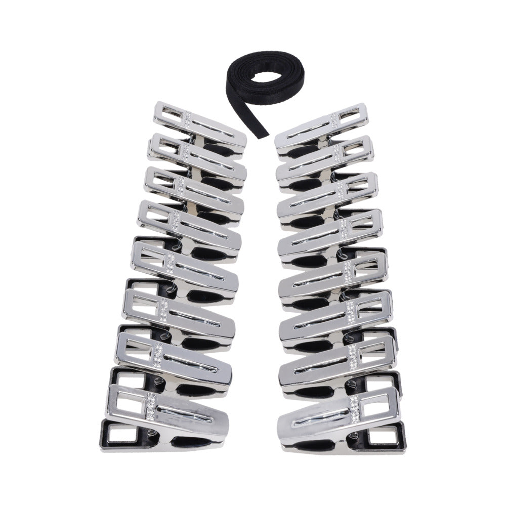 Sportsheets Edge Body Zipper Clothes Pins – Silver, 16 Clamps with Silicone Lining