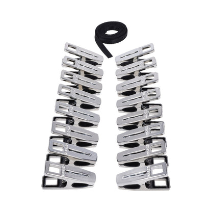 Sportsheets Edge Body Zipper Clothes Pins – Silver, 16 Clamps with Silicone Lining