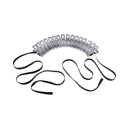 Sportsheets Edge Body Zipper Clothes Pins – Silver, 16 Clamps with Silicone Lining