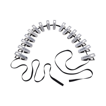 Sportsheets Edge Body Zipper Clothes Pins – Silver, 16 Clamps with Silicone Lining