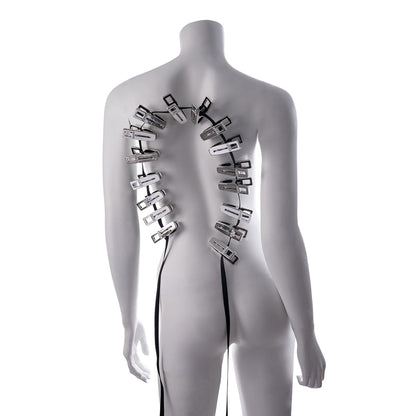 Sportsheets Edge Body Zipper Clothes Pins – Silver, 16 Clamps with Silicone Lining