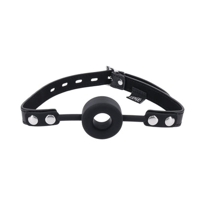 Sportsheets Edge Silicone Ring Gag – Black – Breathable Design with Adjustable Strap