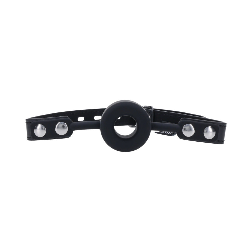 Sportsheets Edge Silicone Ring Gag – Black – Breathable Design with Adjustable Strap