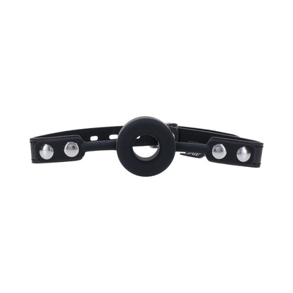 Sportsheets Edge Silicone Ring Gag – Black – Breathable Design with Adjustable Strap
