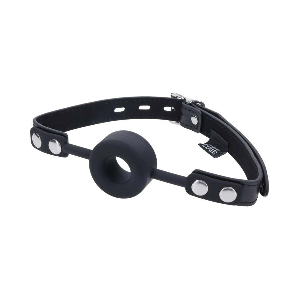Sportsheets Edge Silicone Ring Gag – Black – Breathable Design with Adjustable Strap