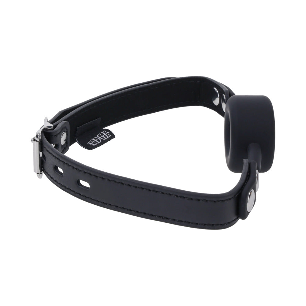 Sportsheets Edge Silicone Ring Gag – Black – Breathable Design with Adjustable Strap