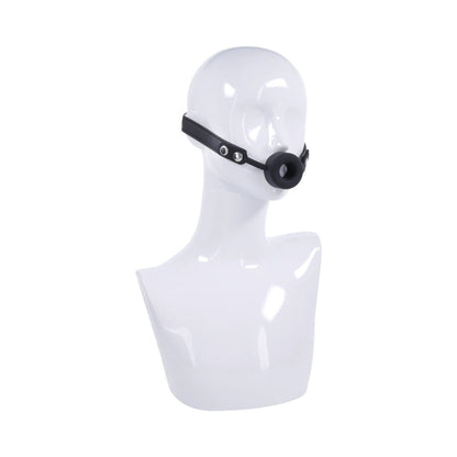 Sportsheets Edge Silicone Ring Gag – Black – Breathable Design with Adjustable Strap