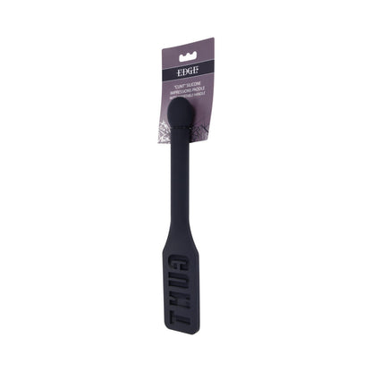 Sportsheets Edge CUNT Silicone Paddle - Black - Flexible Design with Metal Reinforced Handle