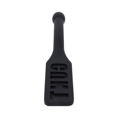 Sportsheets Edge CUNT Silicone Paddle - Black - Flexible Design with Metal Reinforced Handle