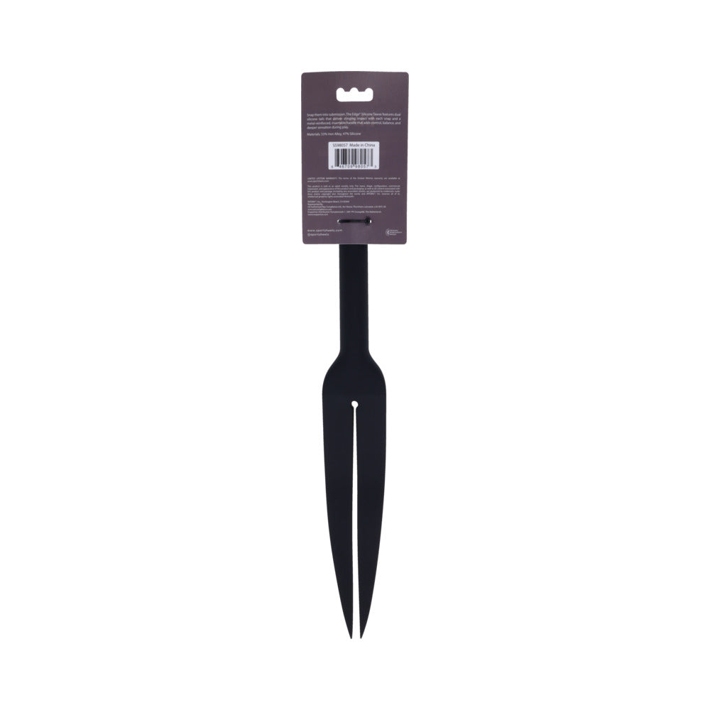 Sportsheets Edge Silicone Tawse - Black - Flexible Dual Tail Design