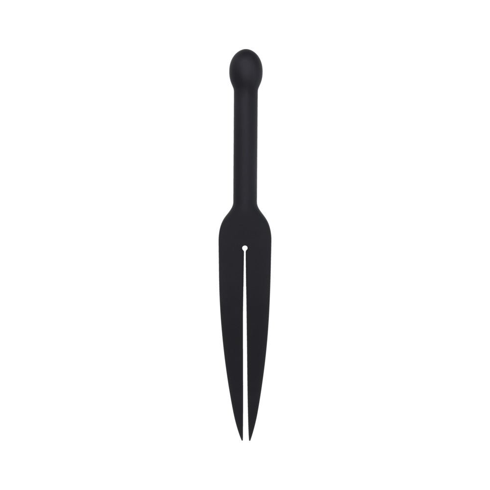 Sportsheets Edge Silicone Tawse - Black - Flexible Dual Tail Design