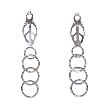 Sportsheets Edge Tuggable Clover Clamps – Silver Nipple Clamps with Progressive Pressure