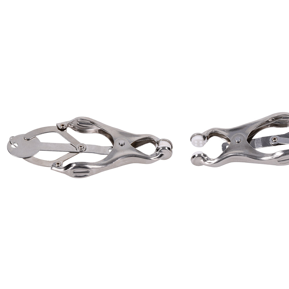 Sportsheets Edge Tuggable Clover Clamps – Silver Nipple Clamps with Progressive Pressure