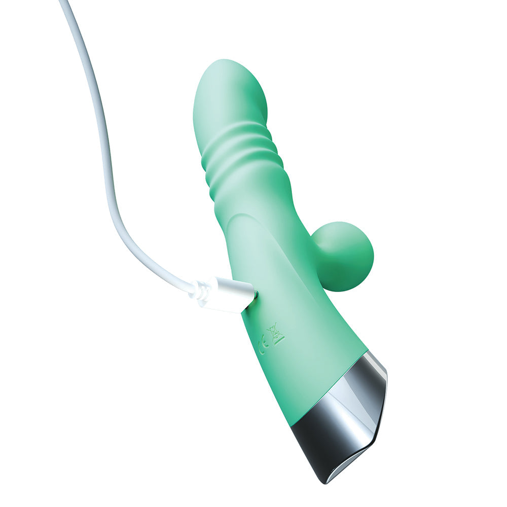 Nasstoys Intruder Thrusting Pleasure Vibe - Mint - Thrusting Vibrator with Dual Motors