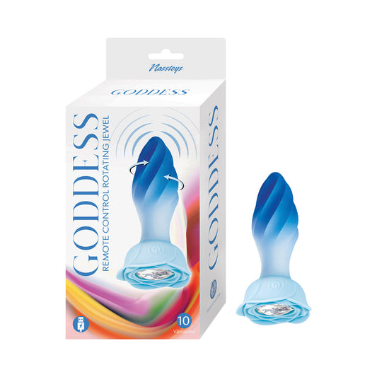Nasstoys Goddess Remote Control Rotating Jewel Plug - Blue