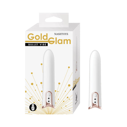 Nasstoys Gold Glam Bullet Vibe – Compact Vibrator with 10 Functions – White