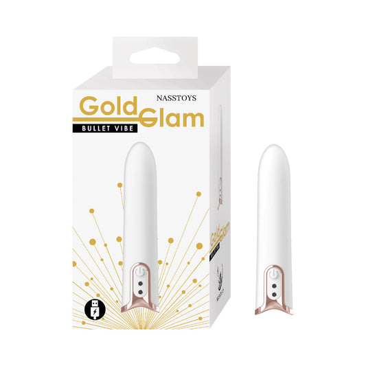 Nasstoys Gold Glam Bullet Vibe – Compact Vibrator with 10 Functions – White