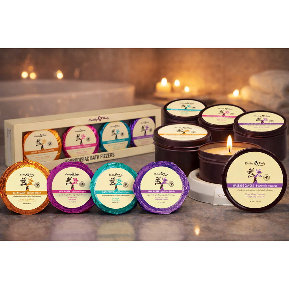 Earthly Body Aphrodisiac Collection Candle and Bath Fizzer Pre-Pack