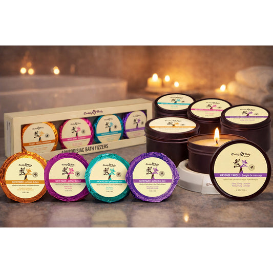 Earthly Body Aphrodisiac Collection Candle and Bath Fizzer Pre-Pack