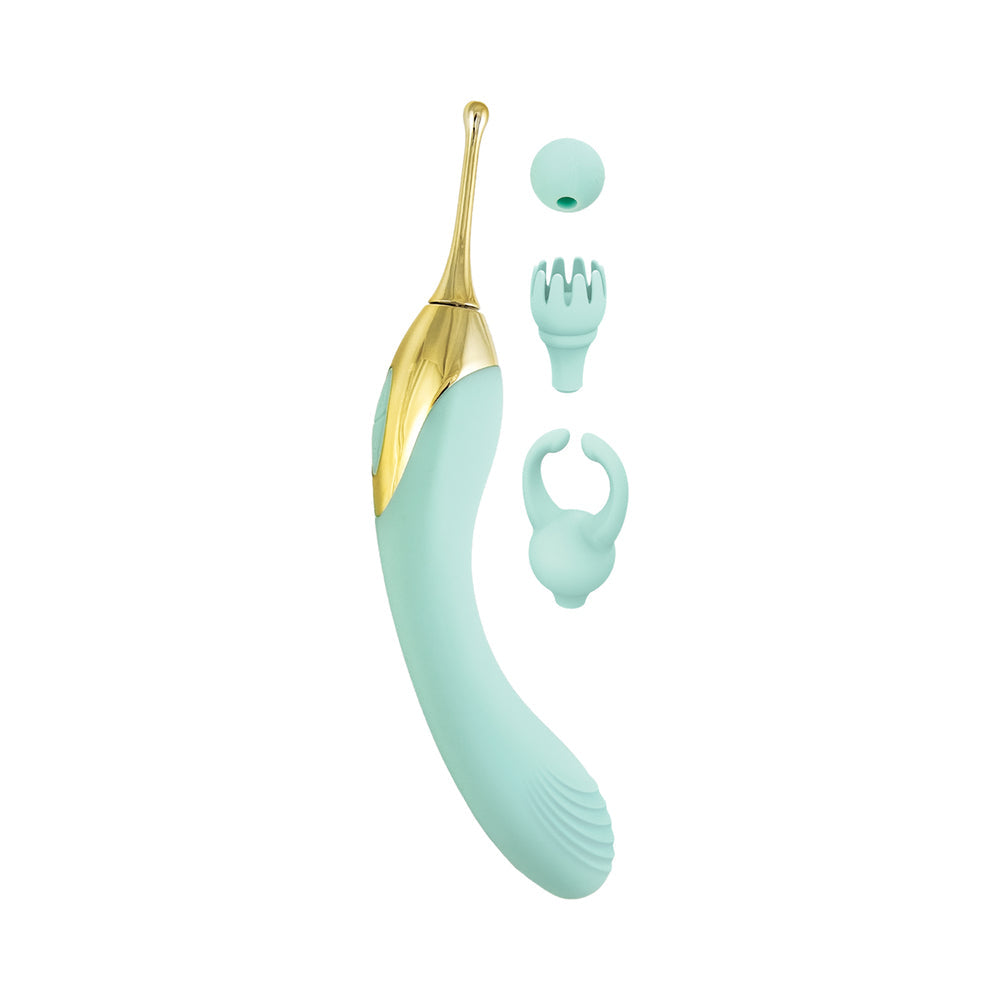 Nasstoys Gold Glam Tri Tip Vibe – Aqua – 12 Functions
