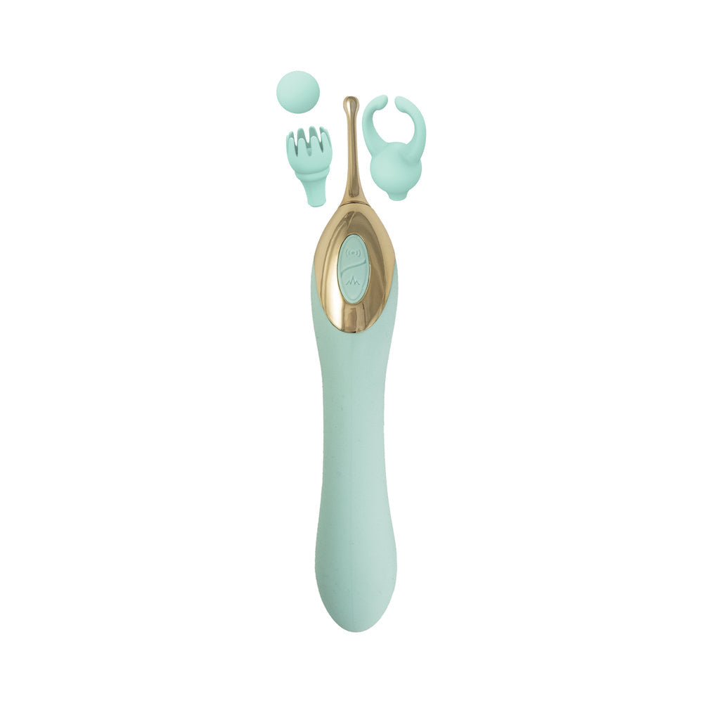 Nasstoys Gold Glam Tri Tip Vibe – Aqua – 12 Functions