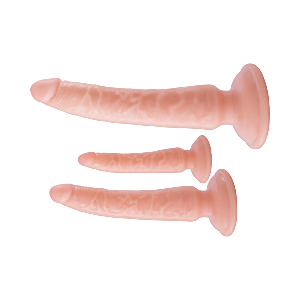 Nasstoys Trio Supreme Silicone Training Kit – Beige – Three-Piece Dildo Set for Exploration
