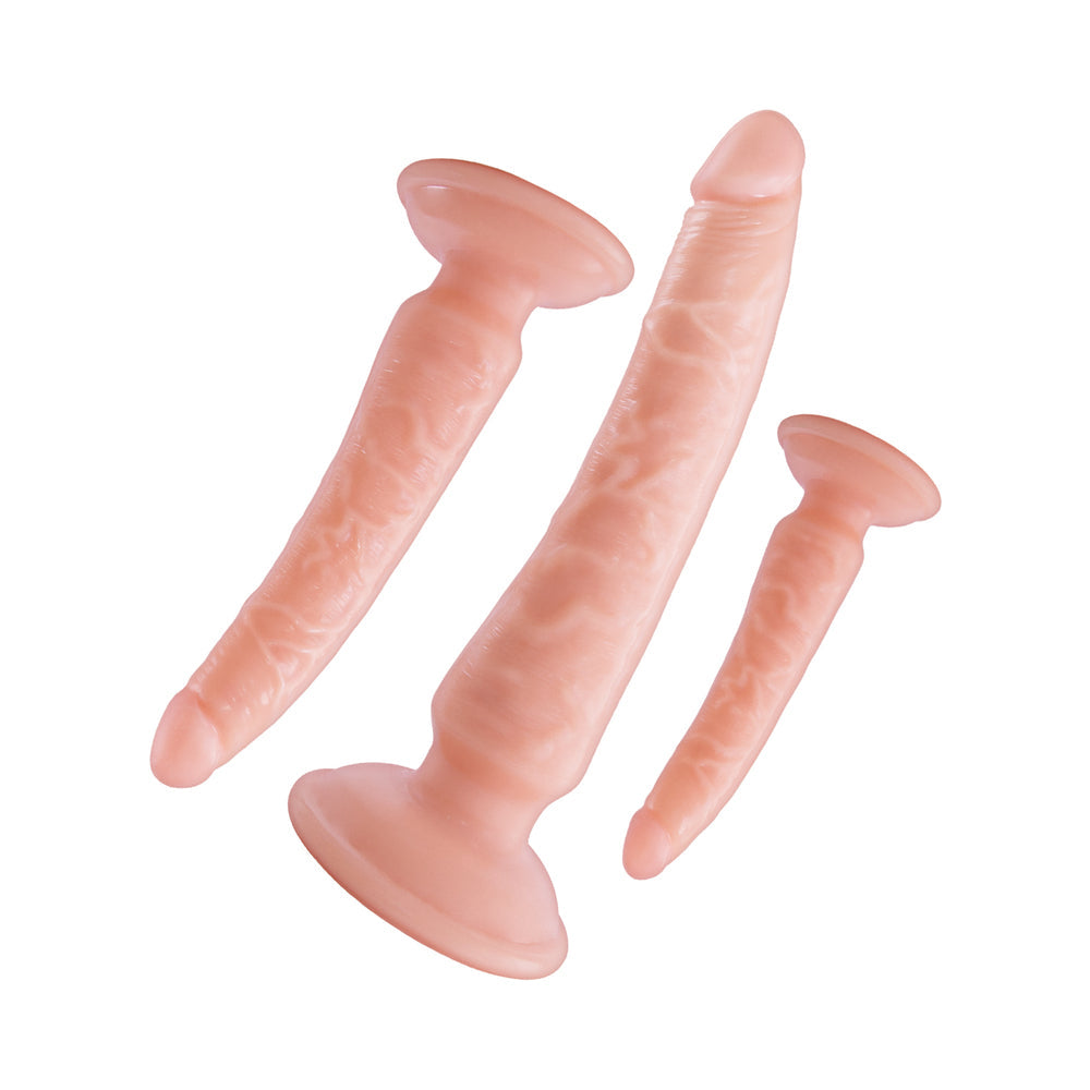 Nasstoys Trio Supreme Silicone Training Kit – Beige – Three-Piece Dildo Set for Exploration