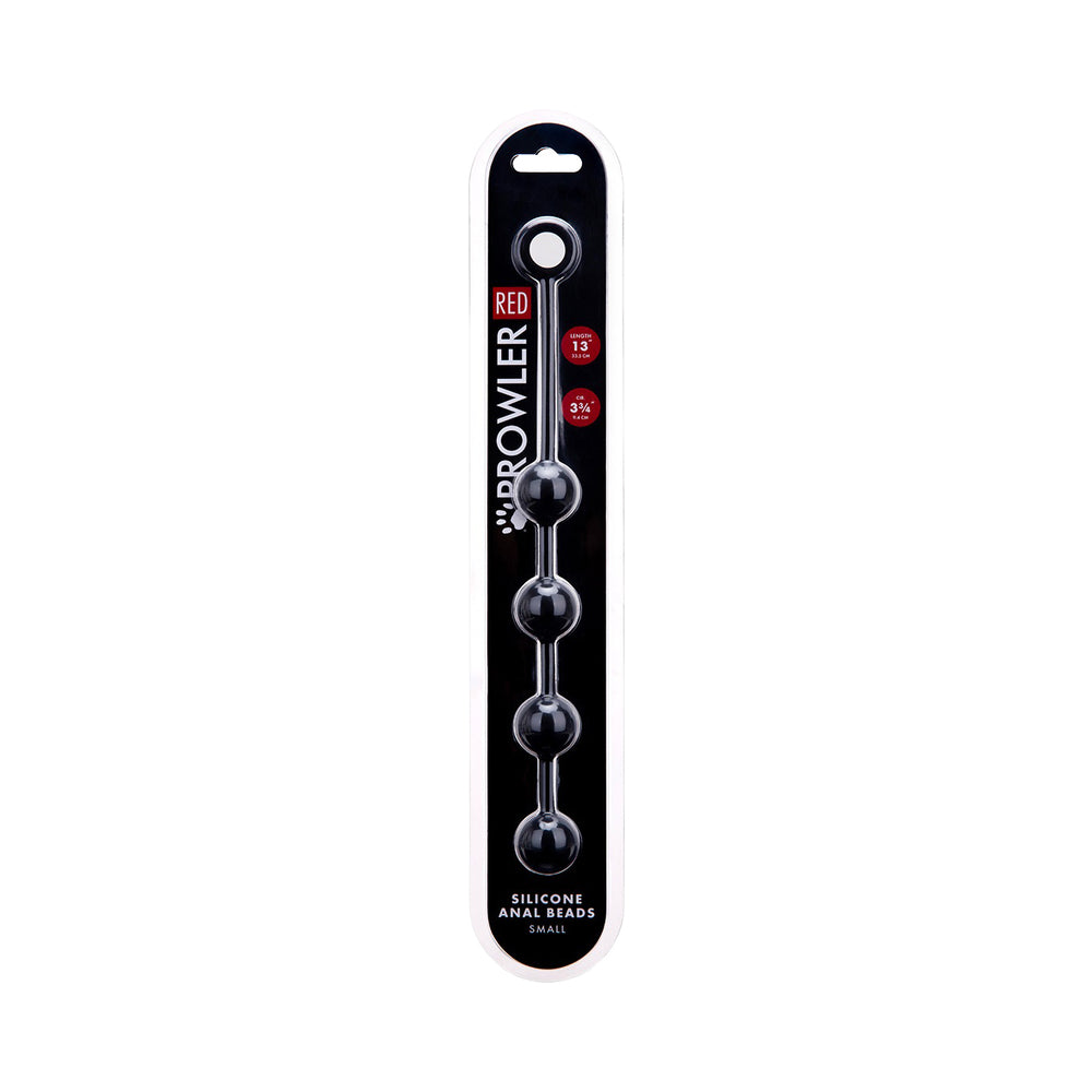 Prowler RED Small Silicone Anal Beads - Black