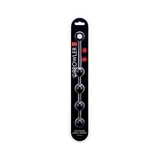 Prowler RED Small Silicone Anal Beads - Black