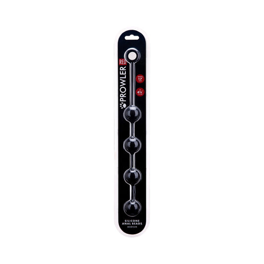 Prowler RED Medium Silicone Anal Beads – Black