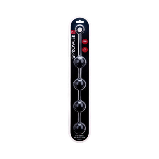 Prowler RED Large Silicone Anal Beads – Black