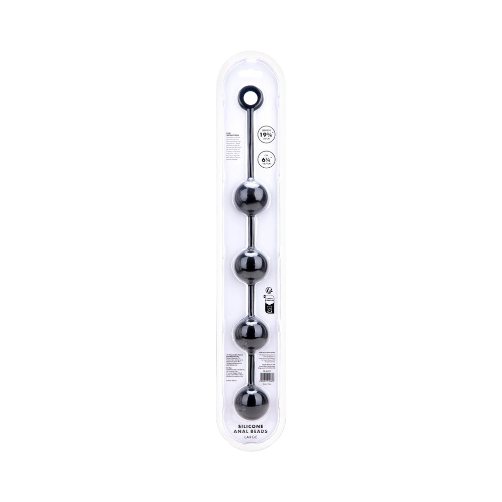 Prowler RED Large Silicone Anal Beads – Black
