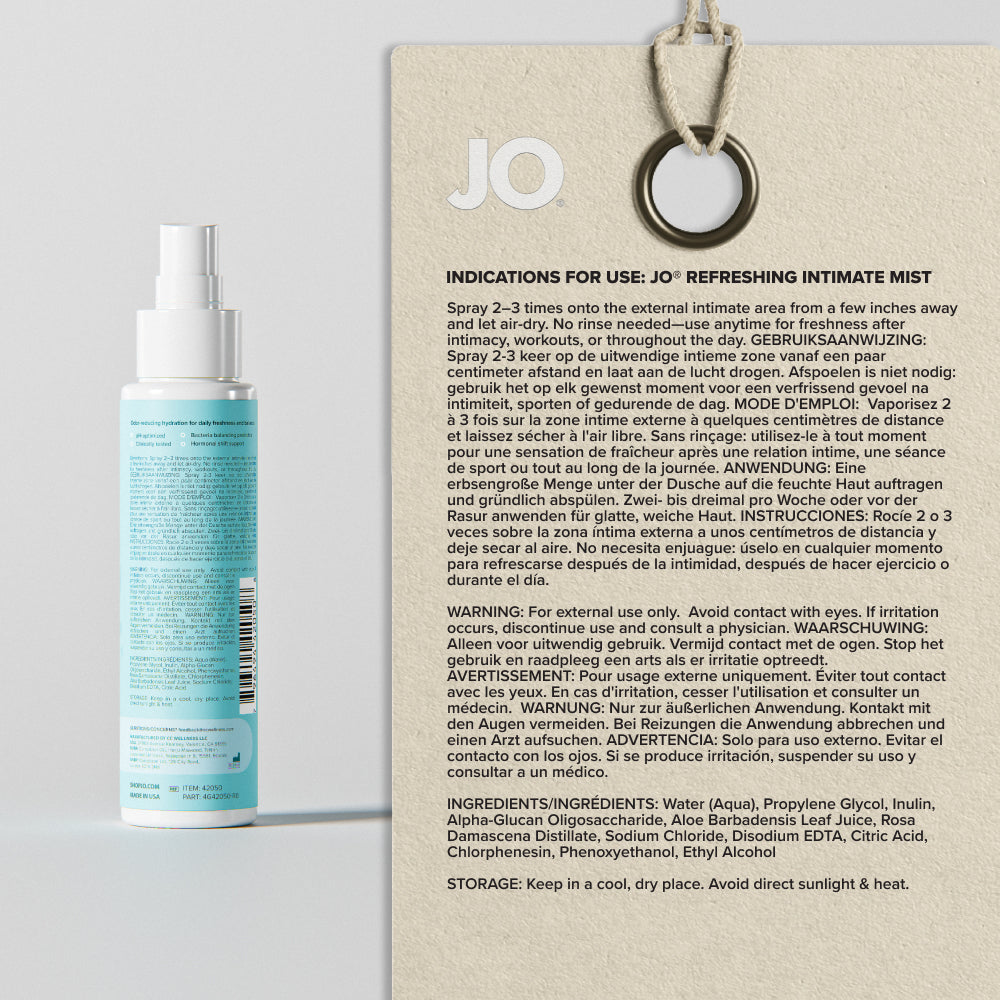 JO Vitalize Balance Refreshing Intimate Mist 2 oz – pH Balanced Rosewater Spray