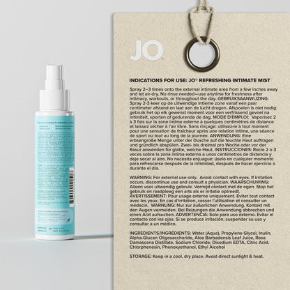 JO Vitalize Balance Refreshing Intimate Mist 2 oz – pH Balanced Rosewater Spray