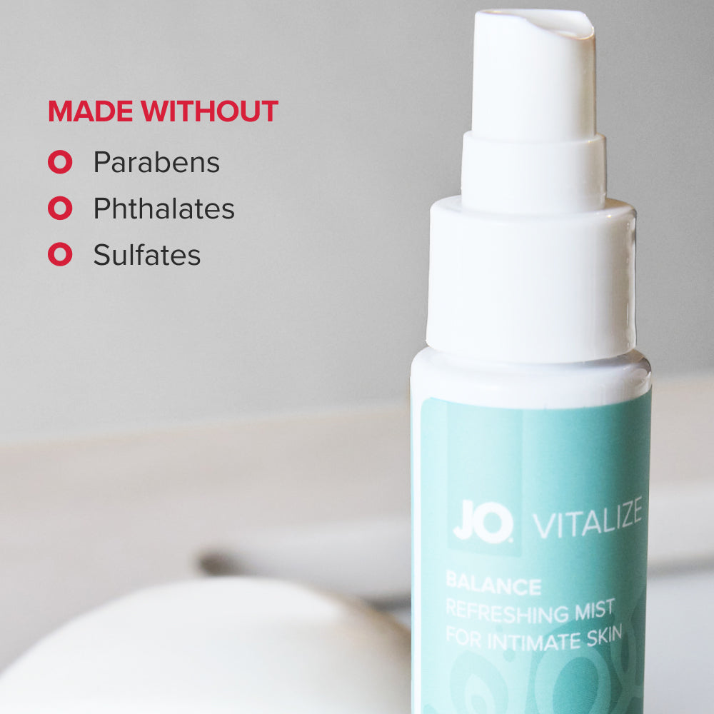 JO Vitalize Balance Refreshing Intimate Mist 2 oz – pH Balanced Rosewater Spray