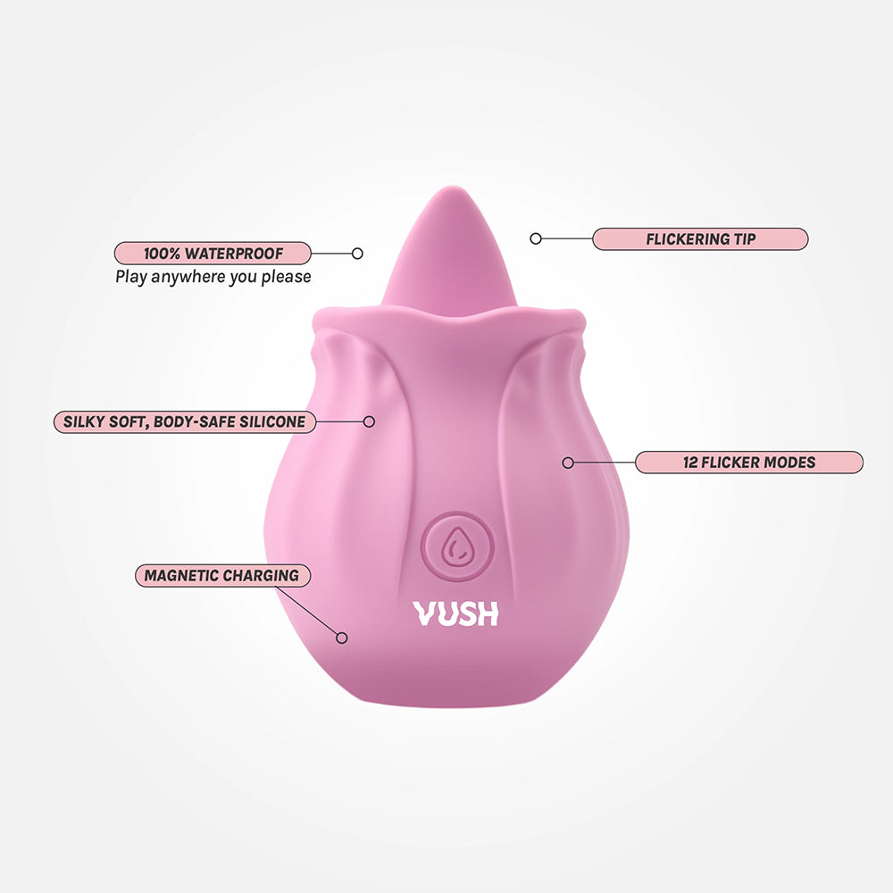 VUSH Essentials Flicking Vibrator – Light Pink – Waterproof