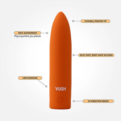 VUSH Essentials Bullet Vibrator – Waterproof – Orange