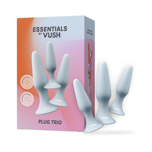 VUSH Essentials Plug Trio – Silicone Anal Plugs – Gray