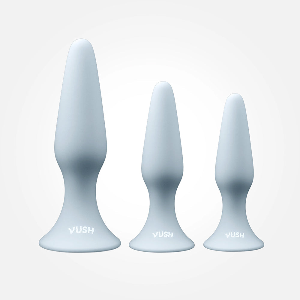 VUSH Essentials Plug Trio – Silicone Anal Plugs – Gray