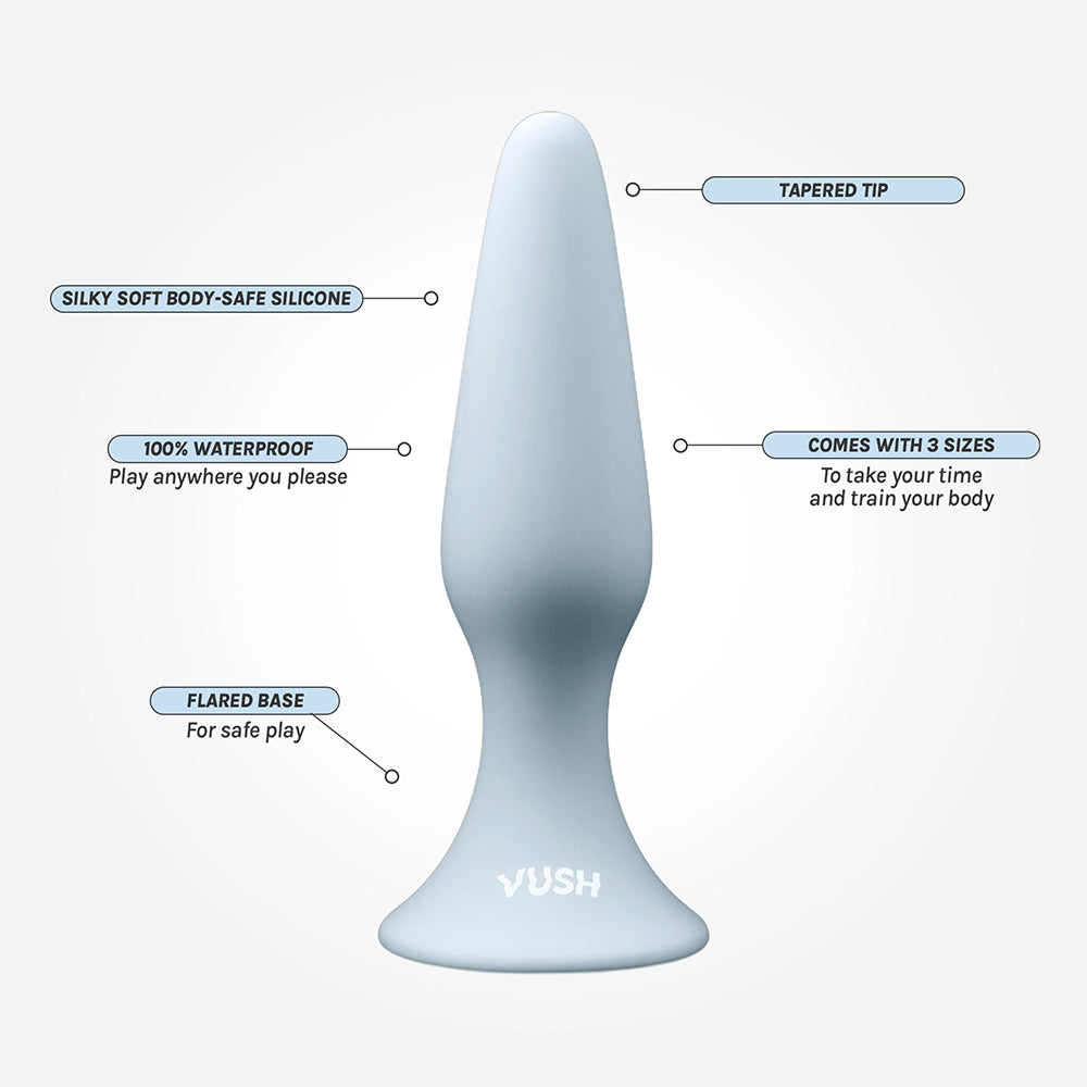 VUSH Essentials Plug Trio – Silicone Anal Plugs – Gray