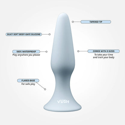 VUSH Essentials Plug Trio – Silicone Anal Plugs – Gray