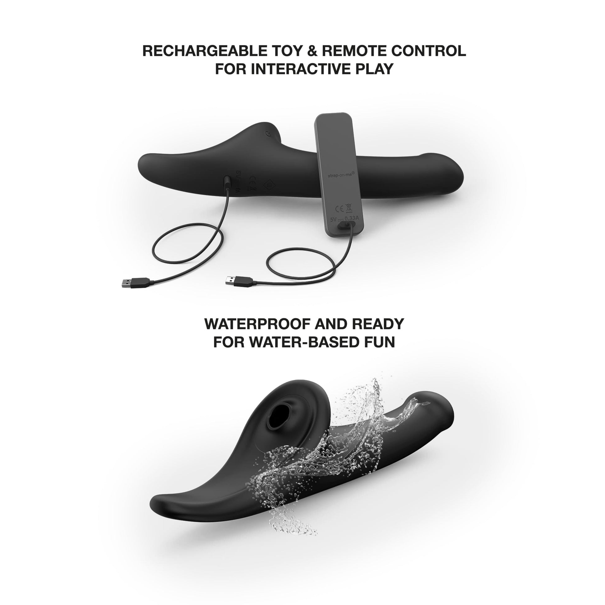 Lovely Planet Strap-On-Me Multi Orgasm Dildo Medium – Black