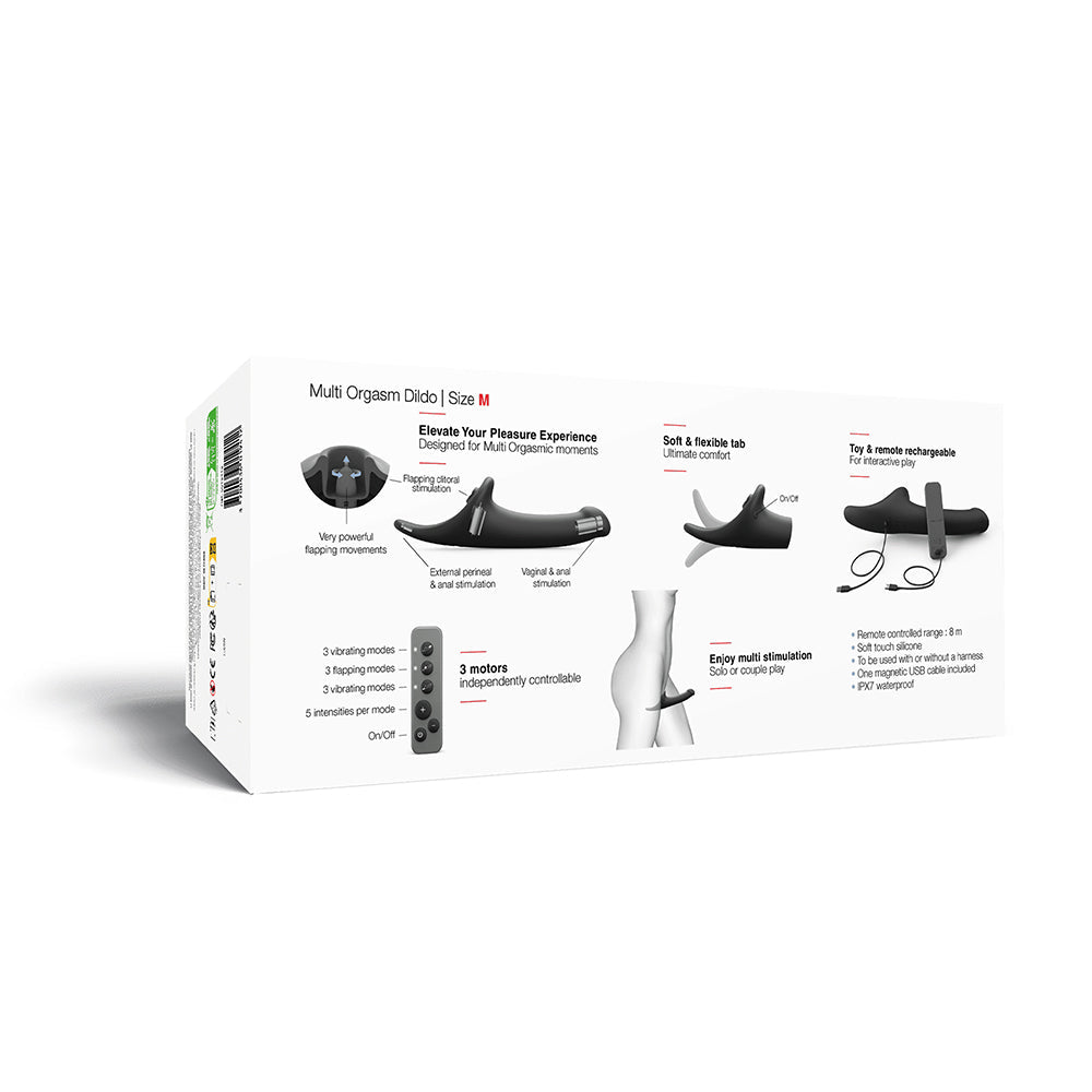 Lovely Planet Strap-On-Me Multi Orgasm Dildo Medium – Black